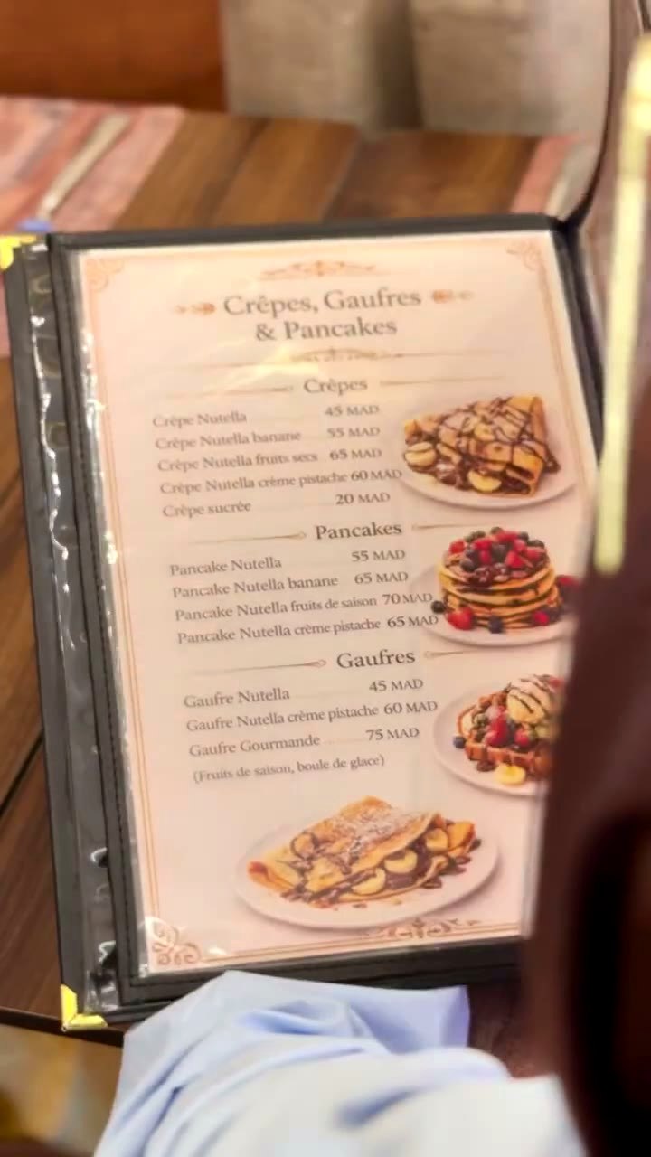 La carte du Pavé — crêpes, gaufres et pancakes